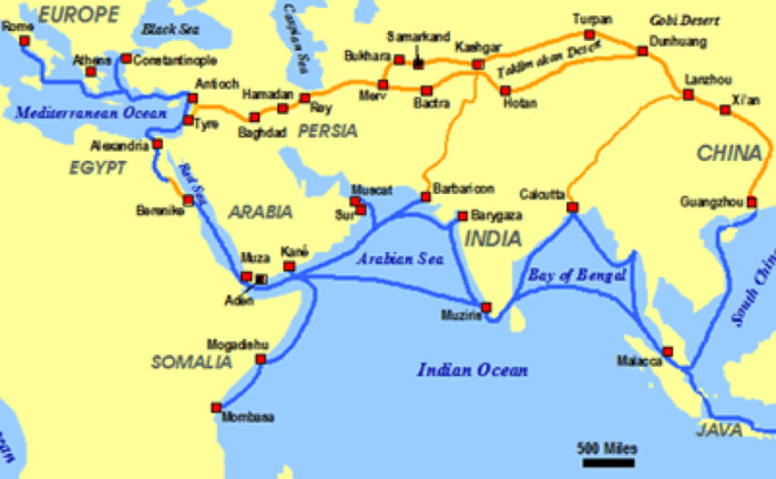 Ocean trade indian road silk networks linked network africa west